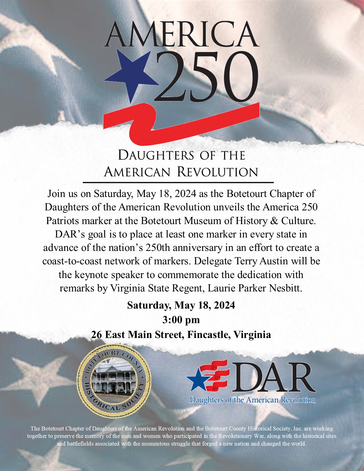 America 250 Patriots Marker Dedication